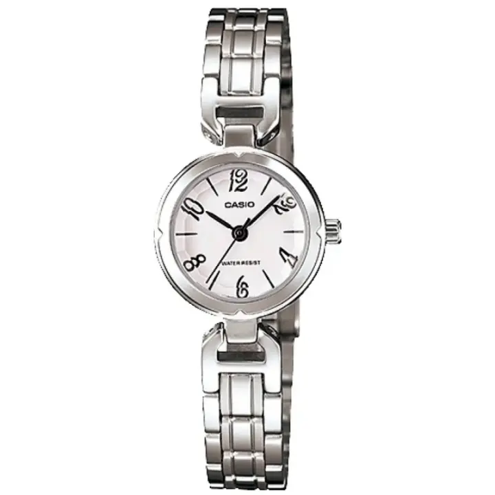 Casio  Ltp-1373d-7adf Reloj De Pulsera Analógico Para Mujer Color Plateado. Cristal Biselado - 1