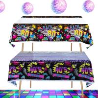 Mantel Decorativo De Fiestas De Los Años 80/90 Para Hombres Y Mujeres Cumpleaños Disco Mantel De Poliéster Y Algodón Máquina Lavable Reutilizable Estilo Jacquard - details 0