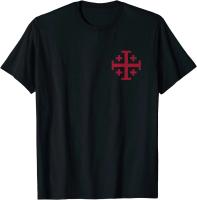 Camiseta De Algodón 100% Para Hombre Con Cruz De Jerusalén Y Escudo Del Templo Knights 2024 Camiseta Casual Sin Capucha Para Todo El Año - details 8