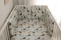 LALA - Ropa de Cama para Cuna de Bebe, Valla anticolisión, Algodón Puro, dinosaurio gris, 30x30x6, Pieza Enter Lavada. - details 0