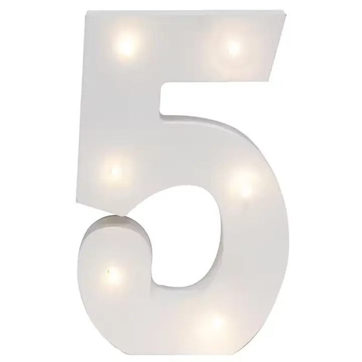 [OFERTA FLASH}Numeros LED con Luces Material de Madera para Decoración y Ambiente -Numero Led Ideal para Navidad, Bodas, Cumpleaños, Bares, Hogar y Fiestas - Funciona con Pilas 2*AA - Medidas 15.5x12.5x2cm - 1