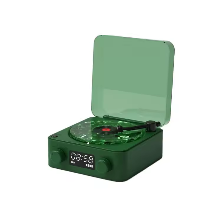 The Waves - Reproductor de Vinilo, altavoz Bluetooth de Vinilo vintage, reproductor de discos de Vinilo Bluetooth con 4 Modos, reproductor de Vinilo retro con Ondas LED con Luz Ambiental, altavoces de - 1