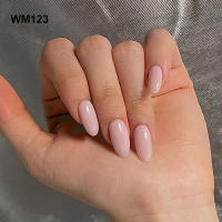 24pcs/set Uñas Postizas De Talla Grande En Rosa Gris Y Marrón Estilo Francés Y Almendrado Para Otoño E Invierno Decoración De Uñas Press on Falsas Acrílicas - details 6