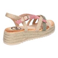 PuntoSalao Sandalias de plataforma en yute cómoda para mujer color rosa KK-986 - details 2