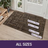 DEXI Door Mats Indoor 60 x 90 cm, Non-Slip Absorbent Dirt Trapper Mat, Thin Low Profile Doormats Inside, Washable Entrance Rug for Muddy Shoes and Paws, Brown - details 0