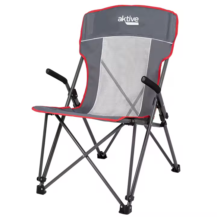 Silla plegable de camping plegable Antivuelco Aktive con reposabrazos, medidas 59x68x97cm, estable y portátil - 1