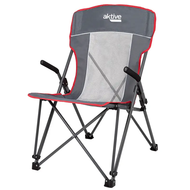 Silla plegable de camping plegable Antivuelco Aktive con reposabrazos, medidas 59x68x97cm, estable y portátil - 1