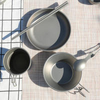 Taza De Camping Ti Sierra 300ml Ultra-ligera Con Mano Para Exterior Platos De Camping Senderismo Picnic Sin Plegar Material De Titanio - details 8