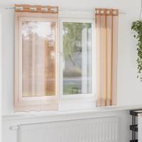 vidaXL Cortinas de gasa con ojales 2 uds 140x175 cm en color Rosa claro/Gris oscuro/orange y más | protección solar decorativa para ventanas hogar oficina dormitorio fácil de instalar - details 8