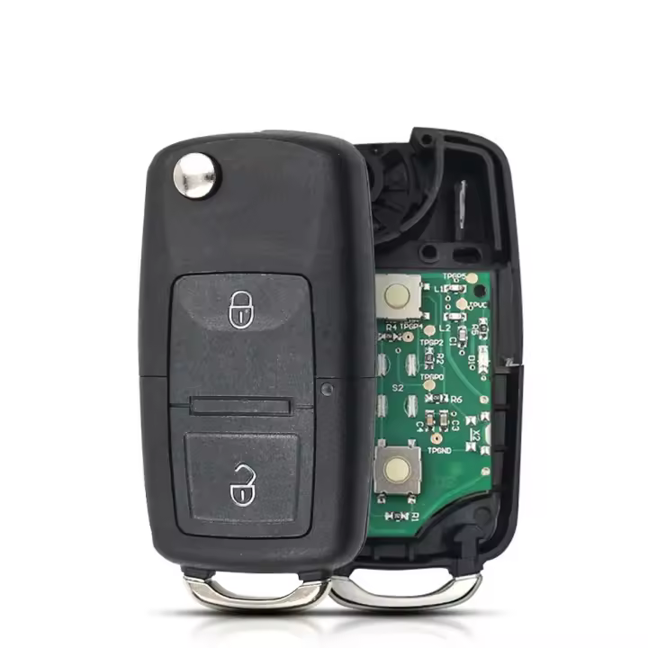KEYYOU 2PCS Llave Fob De Repuesto Con 2 Botones 434MHz ID48 Chip Para VW Beetle Bora Golf Passat Polo Transporter T5 - 1