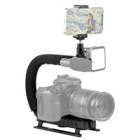PULUZ-estabilizador de cámara SLR de mano en forma de C, soporte de agarre de mango de cámara DV portátil ABS con zapata fría, carga máxima: 3kg - details 3