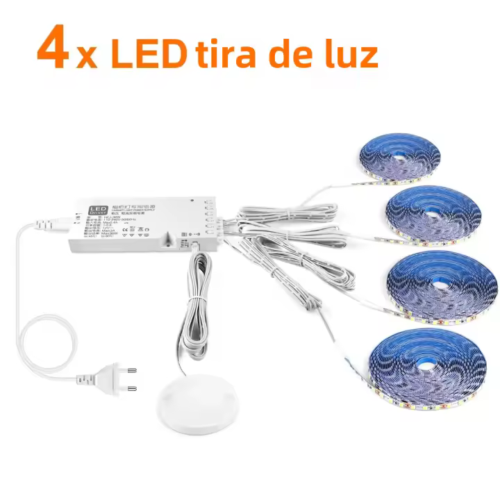 Tira de luces LED de atenuación para armario, lámpara de luz de fondo con Sensor de movimiento táctil manual, para estante de cocina, despensa, escaparate, dormitorio, 2835 - 1