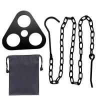 Juego De Soporte De Barbacoa Portátil Desmontable Triángulo De Acero Inoxidable Para Camping Y Campfire Con Tripie De Colgante - details 5
