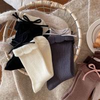 Calcetines De Mujer Primavera Nuevos Coreanos Con Lazo De Encaje Medio Tubo Versátiles Dulces De Algodón Pile Calcetines Casuales - details 9
