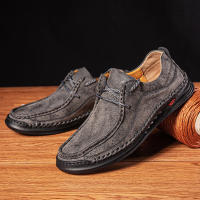 Zapatos De Cuero Hechos a Mano Para Hombre Casual Zapatillas Diseño Cómodo Zapato De Negocios Mocasines Con Cordones Material De Suela De Goma - details 4