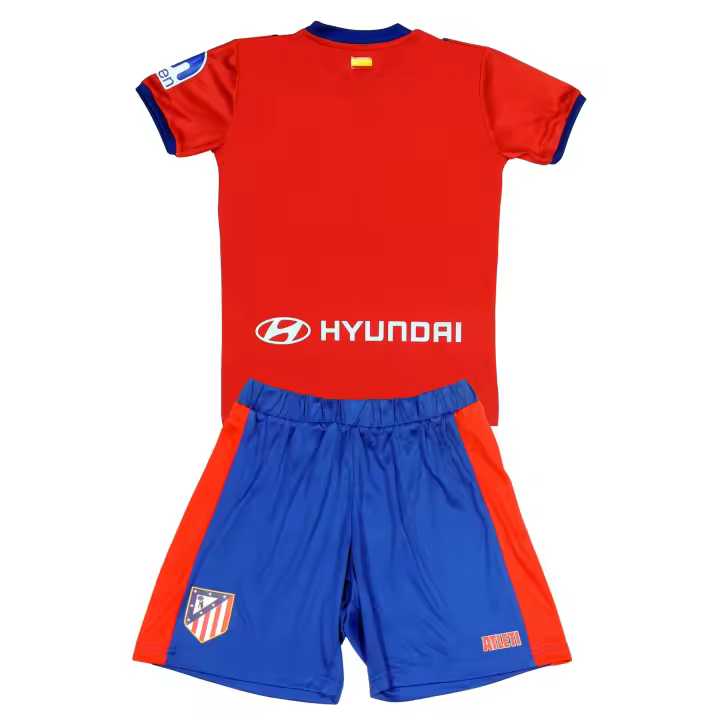 Camiseta y Pantanlón Niños Atlético de Madrid Primera Equipación 24/25 Réplica Oficial - Griezmann, Julián Álvarez, Sin Dorsal - 1