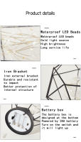 Lámpara De Mesa LED Decorativa Para Interior Diseño De Caja De Hierro Con Luces Nocturnas Batería Incluida Para Dormitorio Y Sala De Estar - details 12