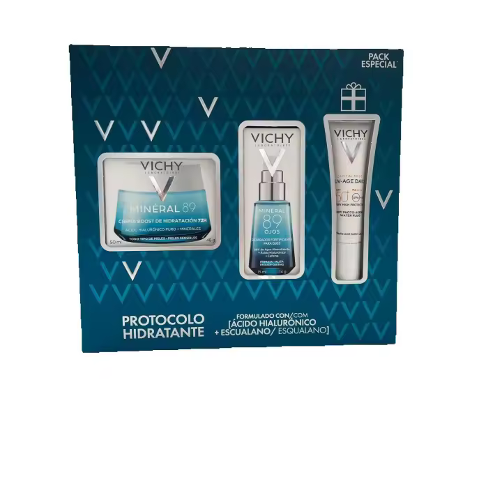 Vichy Protocolo hidratación Crema Hidratante 72h Mineral 89+Mineral 89 Ojos + REGALO UV-AGE DAILY FPS50+ - 1