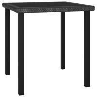vidaXL Mesa de comedor para jardín ratán sintético 70x70x73 cm en color Negro/Gris | estructura resistente ideal para salón dormitorio o estudio - details 0
