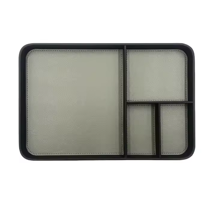 Bandeja de mesita de noche texturizada Litchi - C Organizador de llaves, teléfono y artículos pequeños (ideal para hombres) 30*20*3cm - 1