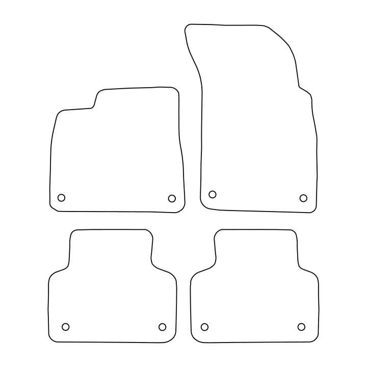 Juego de alfombrillas de terciopelo para Audi Q7 II 4M 2015-2019 - acabado negro - 1