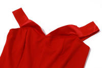 Vestido Mini Sin Mangas De Hombro Descubierto Espalda Descubierta Cierre De Cremallera Elegante Y Moderno Para Fiesta De Otoño Vestido Bodycon Para Mujer - details 19