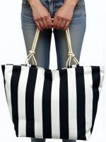 MEJORADA TOTE BAG de Rayas Bicolor – Bolso de Playa Grande con Asas de Cuerda, Capacidad Extra, 6 Colores Disponibles - details 0