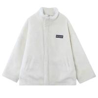 Abrigo De Lana De Oveja Gruesa Para Mujer Invierno Cuello Erguido Faux Peluche Cálido Con Cremallera Y Mangas Largas Ropa Exterior Casual - details 11