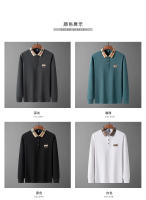 Camisa Polo De Lujo Para Hombre Con Bordado Estilo Casual Primavera Otoño Cuello Redondo Manga Larga Moda Negocios Paul - details 2