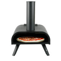 Horno para pizza portátil a pellet Jocca con piedra de 33 cm, termómetro integrado y patas plegables. Apto para pellets y leña. Pizzas listas en 90 segundos. Ideal para exterior, fácil de transportar y montar. Alcanza hasta 450 °C. - details 0