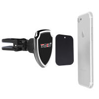TEMCO Soporte de Móvil para Rejilla de Aire Magnético con forma de Escudo, Soporte movil Iman con Chapa para Smartphone, Porta movil  y telefono celular para auto, Accesorios para coche y Movil, Gris Negro - details 2
