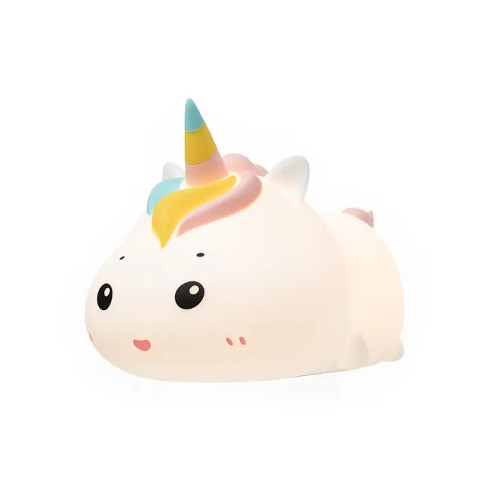 Lámpara Nocturna De Silicona Recargable Unicornio LED Con Control Remoto Y Luz De Ambiente Ajustable Para Dormitorio Regalo Creativo - 1