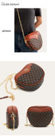 Bolso Bandolera De Cuero Sintético PU Para Mujer Estilo Vintage Con Cadena Larga Y Forma De Corazón Bolsillo Pequeño Portátil Para El Día - details 3