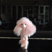 Figura De Poodle Rosa De 4 Pulgadas Peluche Simulación Perro Juguetes Regalo Artesanías Decoración Para El Hogar - details 7