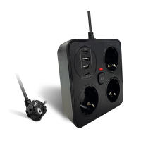 Enchufe Europeo Con Cable De 2m Protección Contra Sobrecarga Y Protector De Sobrecorriente Con USB Tipo-C Y 3 Salidas - details 0