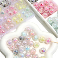 30Pcs/Bag Cuentas Redondas De Resina Plateada En Colores Explosivos 16mm Para Joyería DIY Hecha a Mano Pulseras Y Aretes - details 5