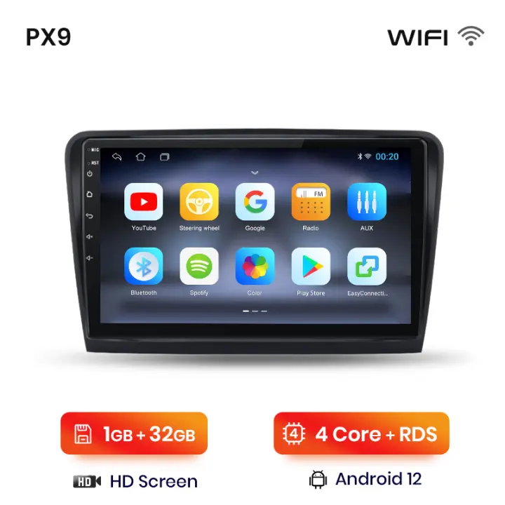 AWESAFE inalámbrico CarPlay Android Auto Radio para Skoda Superb 2 2008 2009 2010 2011 2012 2013 2014 2015 coche reproductor multimedia GPS 2 din autoradio volante controles RDS Bluetooth - 1