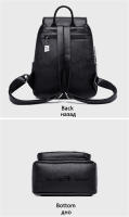 Mochila Para Mujer 2022 Nueva De Cuero Suave De Alta Calidad Banda De Hombro Arco Gran Capacidad Para Viajes Y Escuela Color Negro - details 18