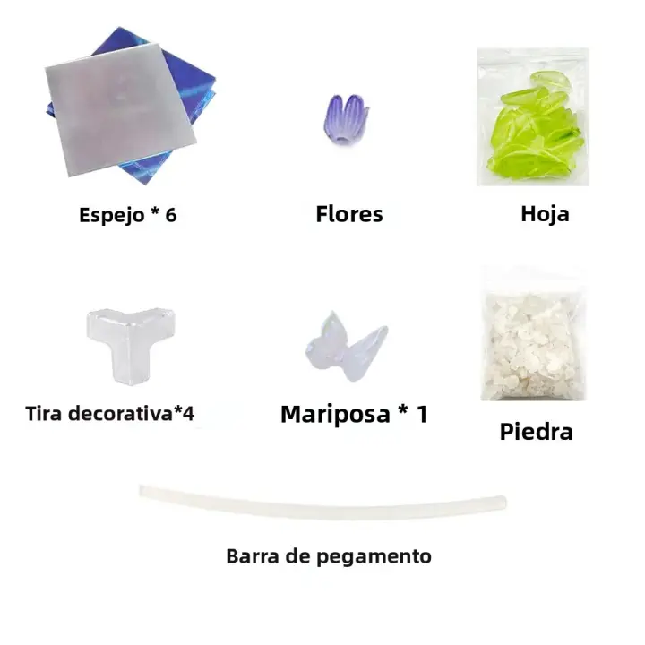 20PCS Lámpara De Noche Tulipán DIY Hecho a Mano Material Cubo Espejo Decoración De Dormitorio Regalo De San Valentín Cumpleaños - 1