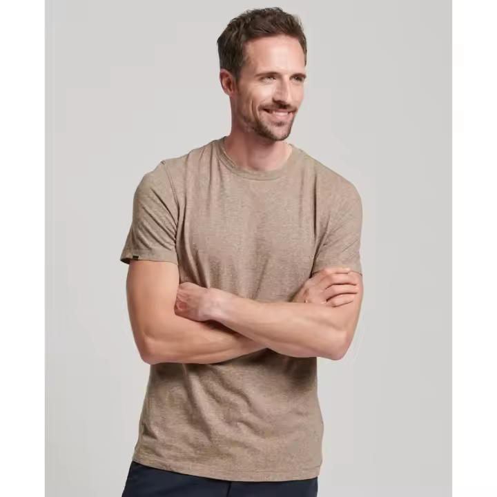 Camiseta de Manga Corta - Studios Slub, Marca Superdry, Color Marrón, Variedad de Tallas, Para Hombre - 1