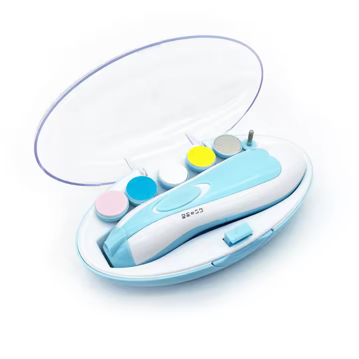 Lima de uñas Eléctrica para Bebés, cortaúñas para bebés con Luz LED frontal, y Silenciosa Segura, grabadora de uñas para bebés Con 6 cabezal de Pulido para niños pequeños - 1
