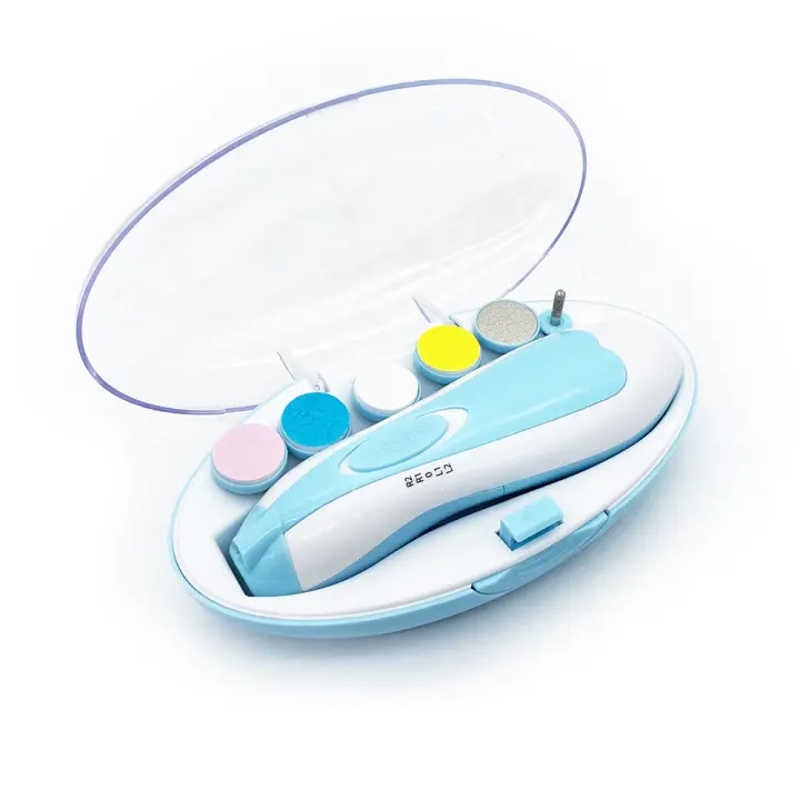 Lima de uñas Eléctrica para Bebés, cortaúñas para bebés con Luz LED frontal, y Silenciosa Segura, grabadora de uñas para bebés Con 6 cabezal de Pulido para niños pequeños - 1