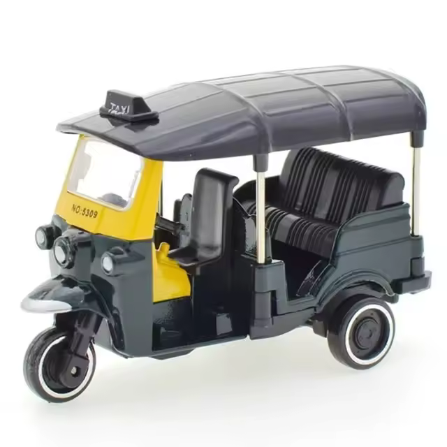 Modelo De Taxi Tuk Tuk Clásico En Escala 1:43 De Aleación De Metal Juguetes Coleccionables Vehículos Diecast Para Regalos - 1