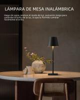 Lámpara De Mesa LED Recargable Sin Cable Para Estudio Y Oficina Luz Impermeable Con Sensor Táctil Para Dormitorio Y Bar - details 3