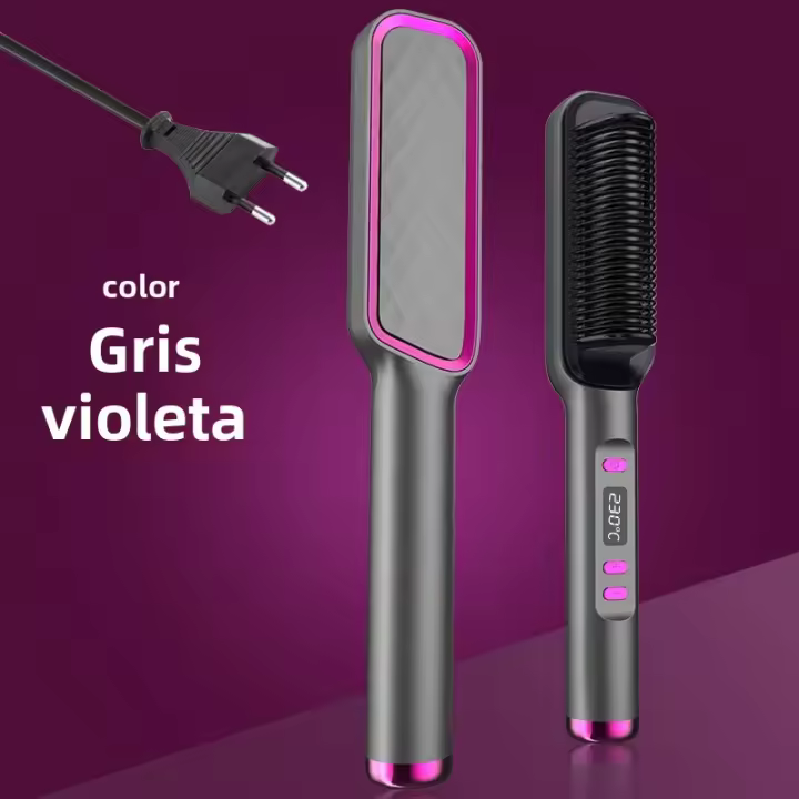 Peine Eléctrico Multifuncional Para Cabello Negativo Ion Antisalpicaduras Herramienta De Peinado Y Liso Con Cepillo Rotativo De 25W-39W Tamaño 50*10 - 1