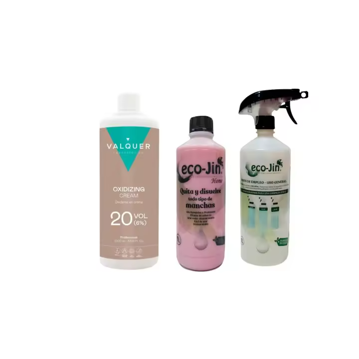ECO-JIN ORIGINAL 1L, DIFUSOR. Aroma de Laboncler y Oxidante en Crema Valquer 40 Volúmenes 1L Tratamiento Profesional para Cabello, Nutrición Profunda, Resultado Radiante, Fragancia Duradera, Fórmula Alta Calidad, Cuidado Capilar, Brillo y Suavidad - 1
