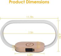 Lámpara de mesa de noche, lámpara de escritorio LED con control táctil con reloj digital y carga inalámbrica, lámpara de lectura regulable para uso doméstico y oficina, diseño moderno en varios - details 6