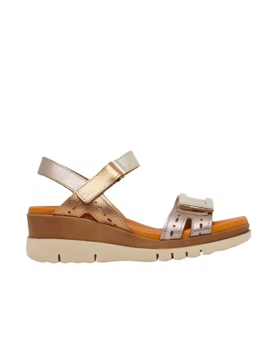 ESCOOLERS SANDALIA VELCROS TUERIS CUÑA PIEL MUJER - 1