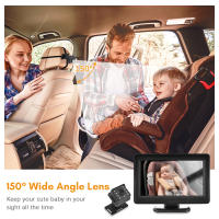 Cámara De Seguimiento Para Coche 1080P Con Pantalla De Asiento De 4.3 Pulgadas Visión Nocturna De 150° Para Asiento Retrovisor De Bebé - details 3