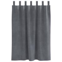 Cortinas Blackout de vidaXL con lazos de suspensión 2 pcs de terciopelo gris claro - details 2